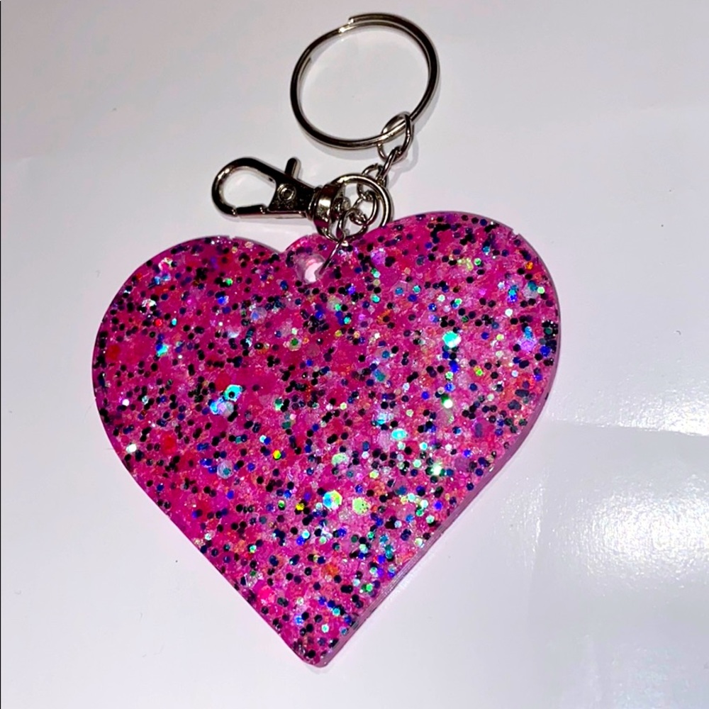 Sparkly Pink Heart keychain !